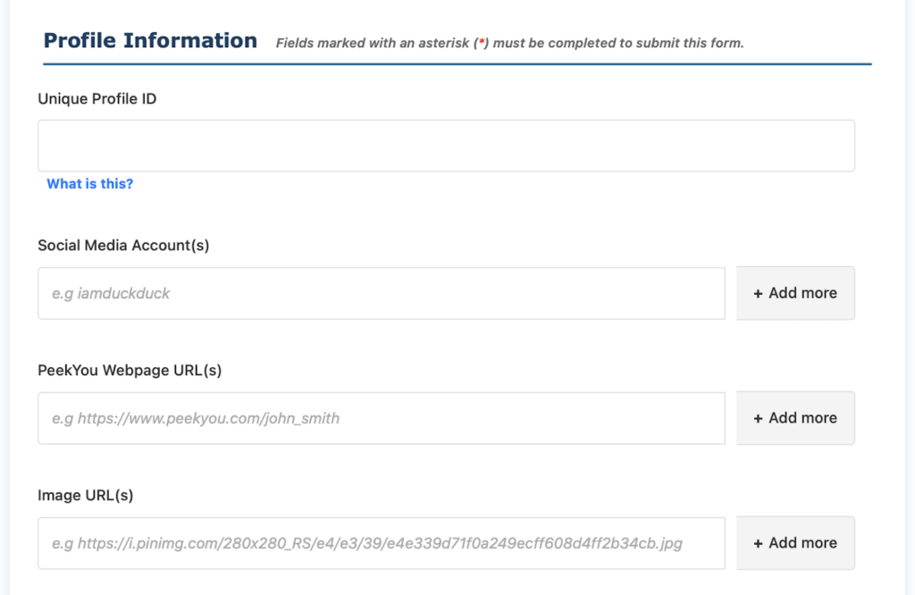 PeekYou Opt Out Form.