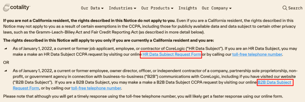 A CoreLogic opt-out form.